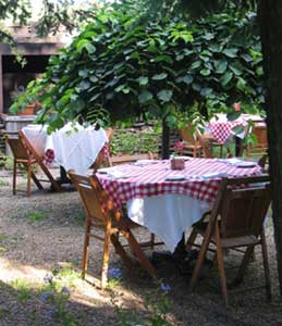 romantic courtyard seating