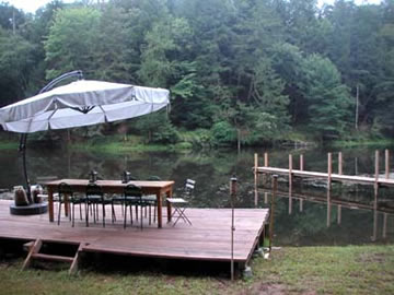 Paddle down the river in a canoe, swim, or have dinner and drinks on your dock by the waters edge