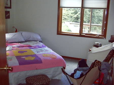 Large bright contemporary home located close to skiing, hiking and all of nature's treasures. This home offers 4 bedrooms, 2 fireplaces and 2 tiled baths (one with large Jacuzzi tub). Double decks overlooking a large yard. Enjoy your privacy on this wooded 2.5 acre lot.